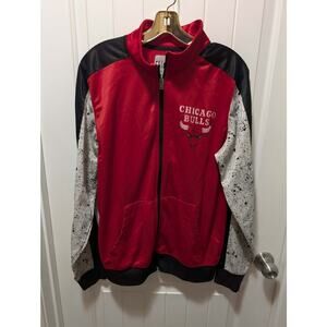 Vintage NBA Chicago Bulls Full Zip Basketball Windbreaker Athletic Jacket Size M